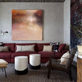 Blush Terracotta Landscape Oil Painting