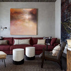 Blush Terracotta Landscape Oil Painting