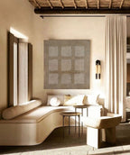 Wabi-Sabi Wall Art Minimalist Grid Texture Painting