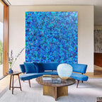 Vibrant Blue Expressionist Oil Painting Square