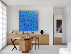 Vibrant Blue Expressionist Oil Painting Square
