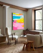 Wall Art Abstract Bold Color Tropical Design
