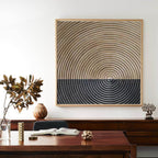Minimalist 3D Textured Concentric Circles Wall Art