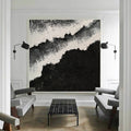 Plaster Art Black White Textured Painting
