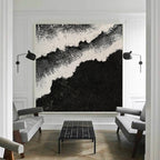 Plaster Art Black White Textured Painting
