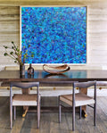 Vibrant Blue Expressionist Oil Painting Square