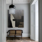 Minimalist Monochrome Geometric Abstract Painting