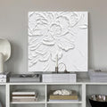 3D White Floral Impasto Painting