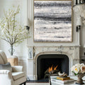 Monochrome Horizon Abstract Oil Painting