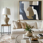 Neutral Geometric Abstract Wall Art Horizontal