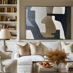 Neutral Geometric Abstract Wall Art Horizontal