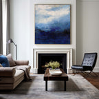 Deep Blue Seascape Abstract Oil Painting