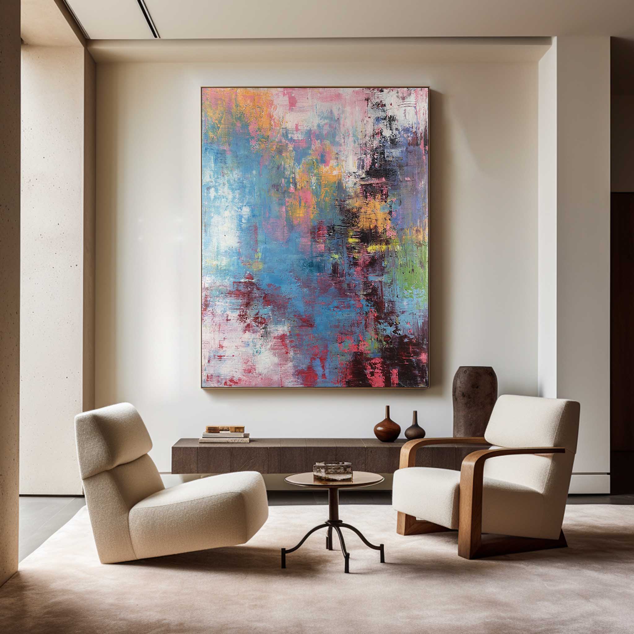 Vibrant Colorful Abstract Oil Painting