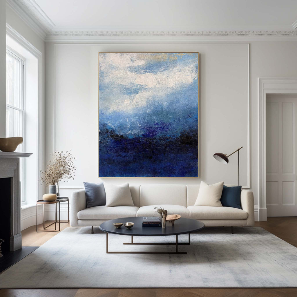 Deep Blue Seascape Abstract Oil Painting