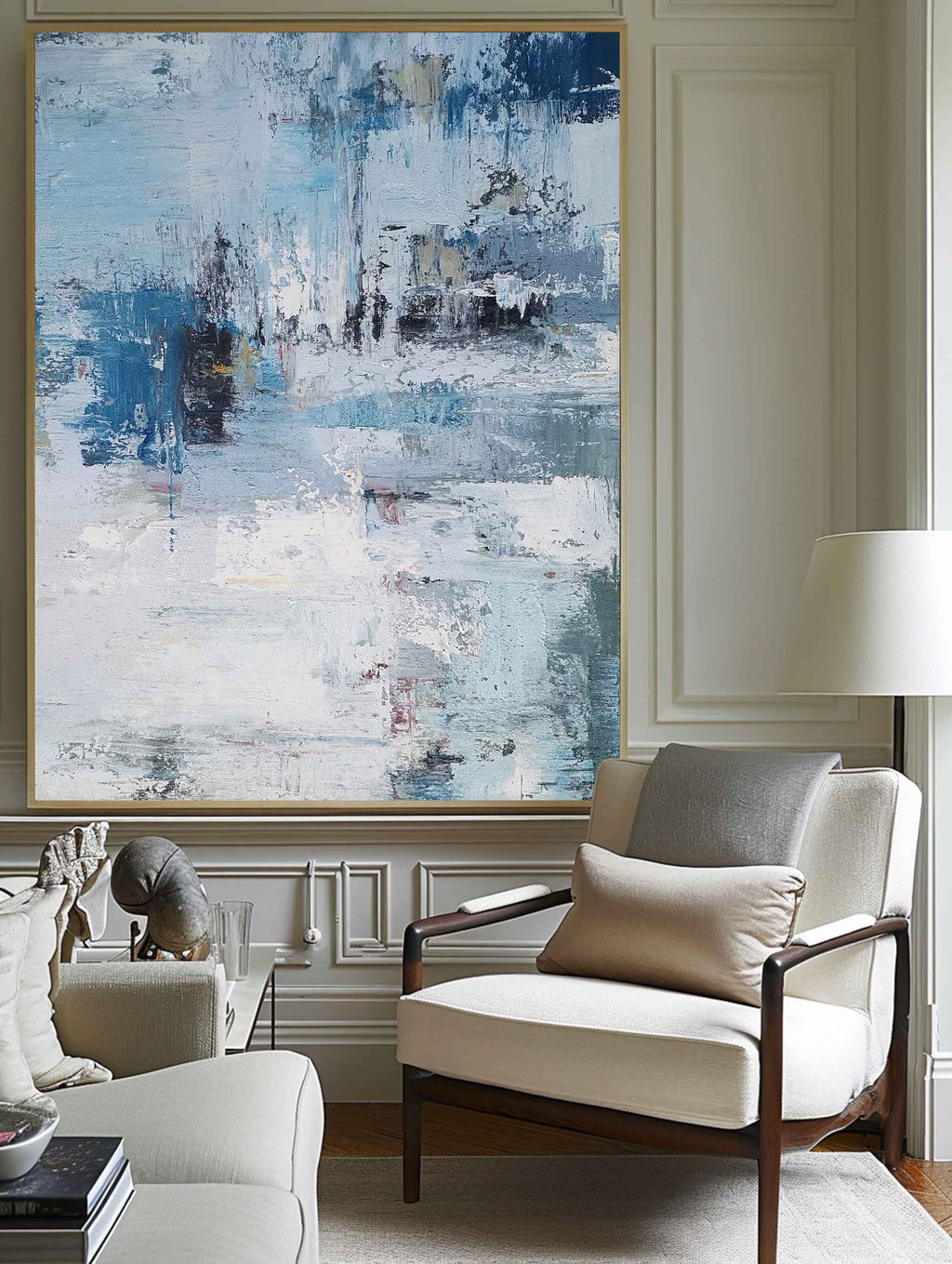Coastal Breeze Abstract Oil Painting Vertical
