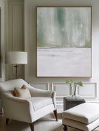 Misty Sage Green Landscape Abstract Painting