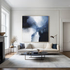 Minimalist Abstract Cloud Painting Navy