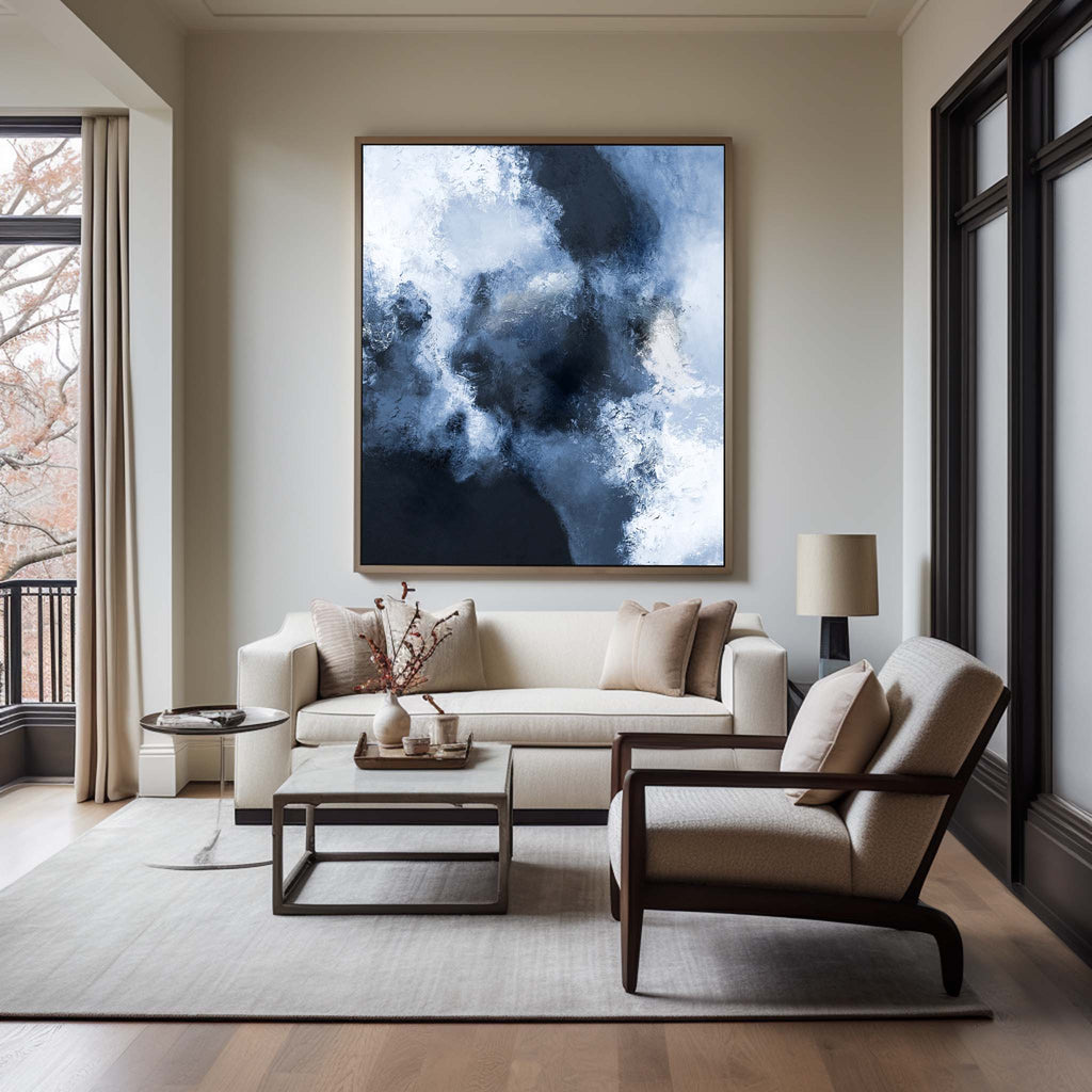 Blue White Cloud Oil Painting Hand Painted