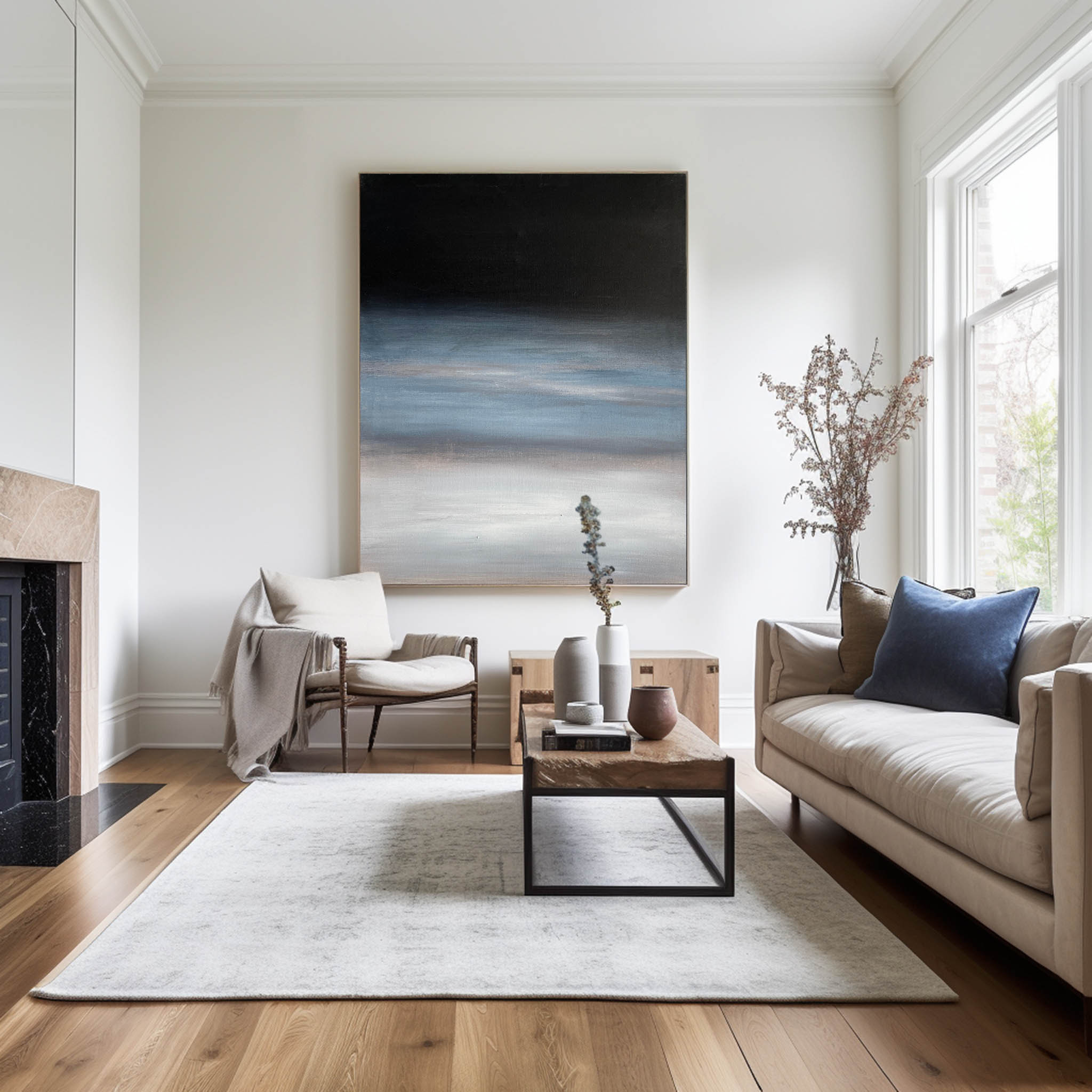 Gradient Abstract Wall Art Vertical Modern