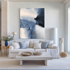 Blue White Cloud Oil Painting Hand Painted