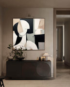 Modern Female Portrait Painting Minimalist Geometric