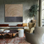 Minimalist 3D Textured Concentric Circles Wall Art