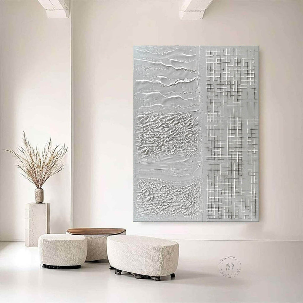 Neutral Tone Textured Plaster Art Texture Painting