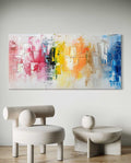Vibrant Color Block Abstract Oil Painting