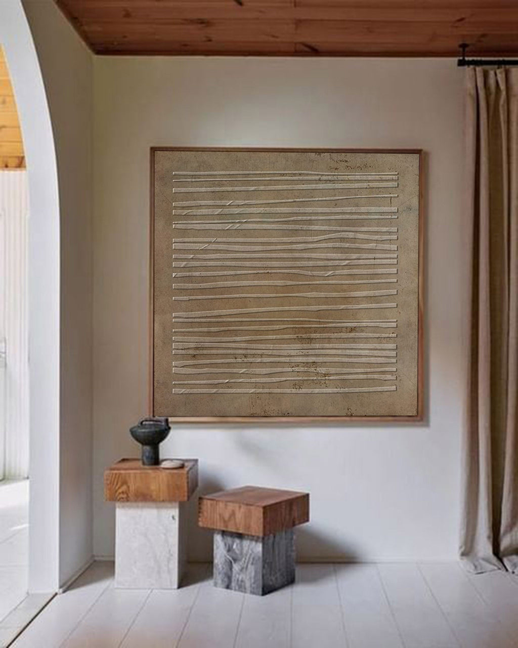Textured Horizontal Linear Relief Painting