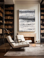 Monochrome Horizon Abstract Oil Painting