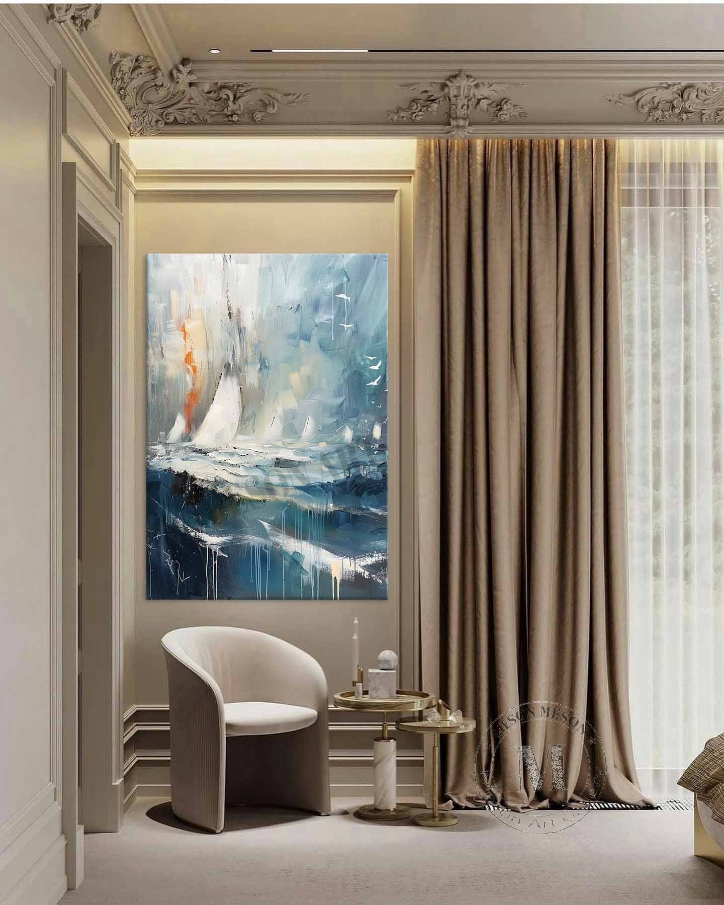Wall Art Abstract Dynamic Ocean Wave Seascape