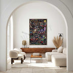 Wall Art Abstract Dense Graffiti Vibrant Chaotic