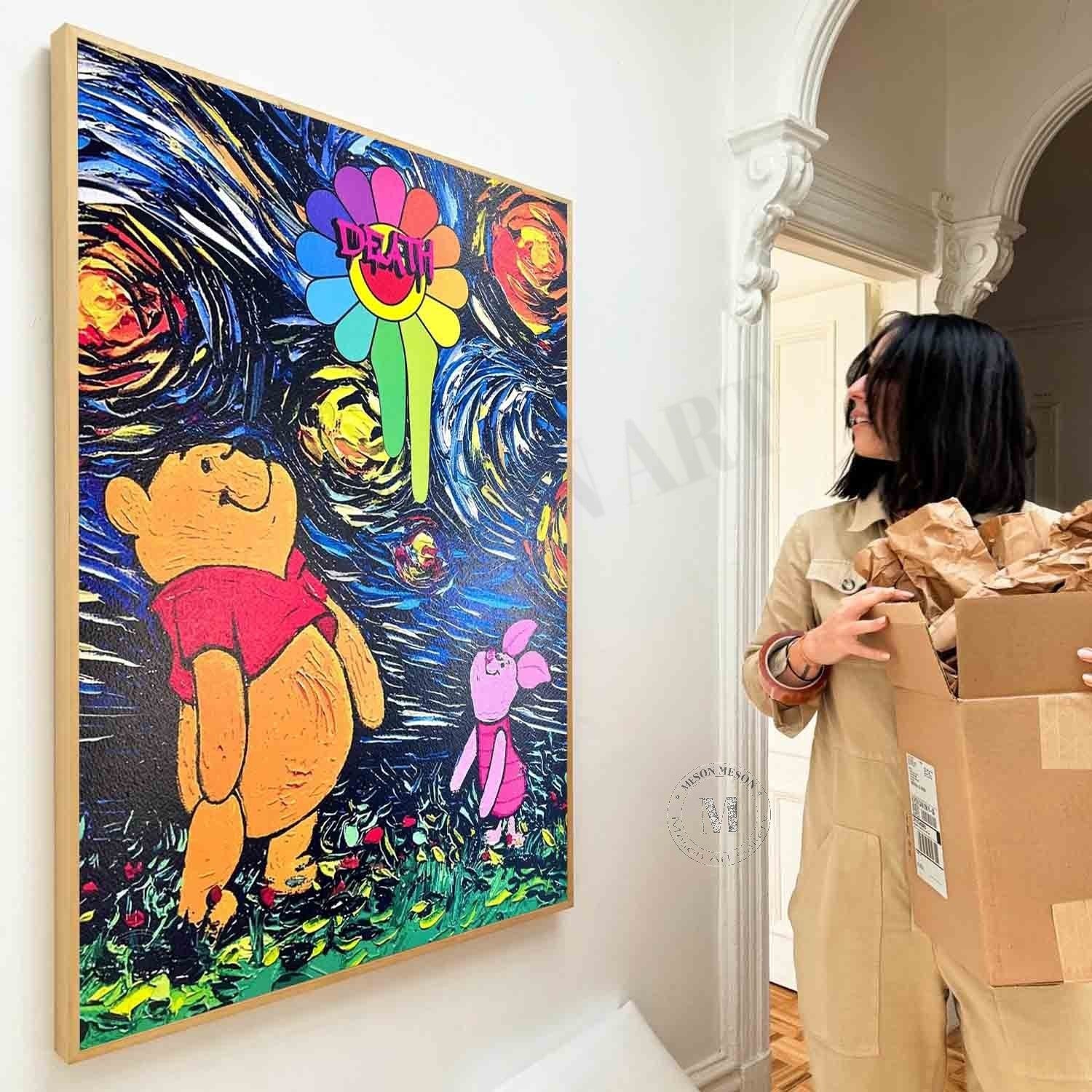 Pop Art Winnie the Pooh Starry Night Vertical