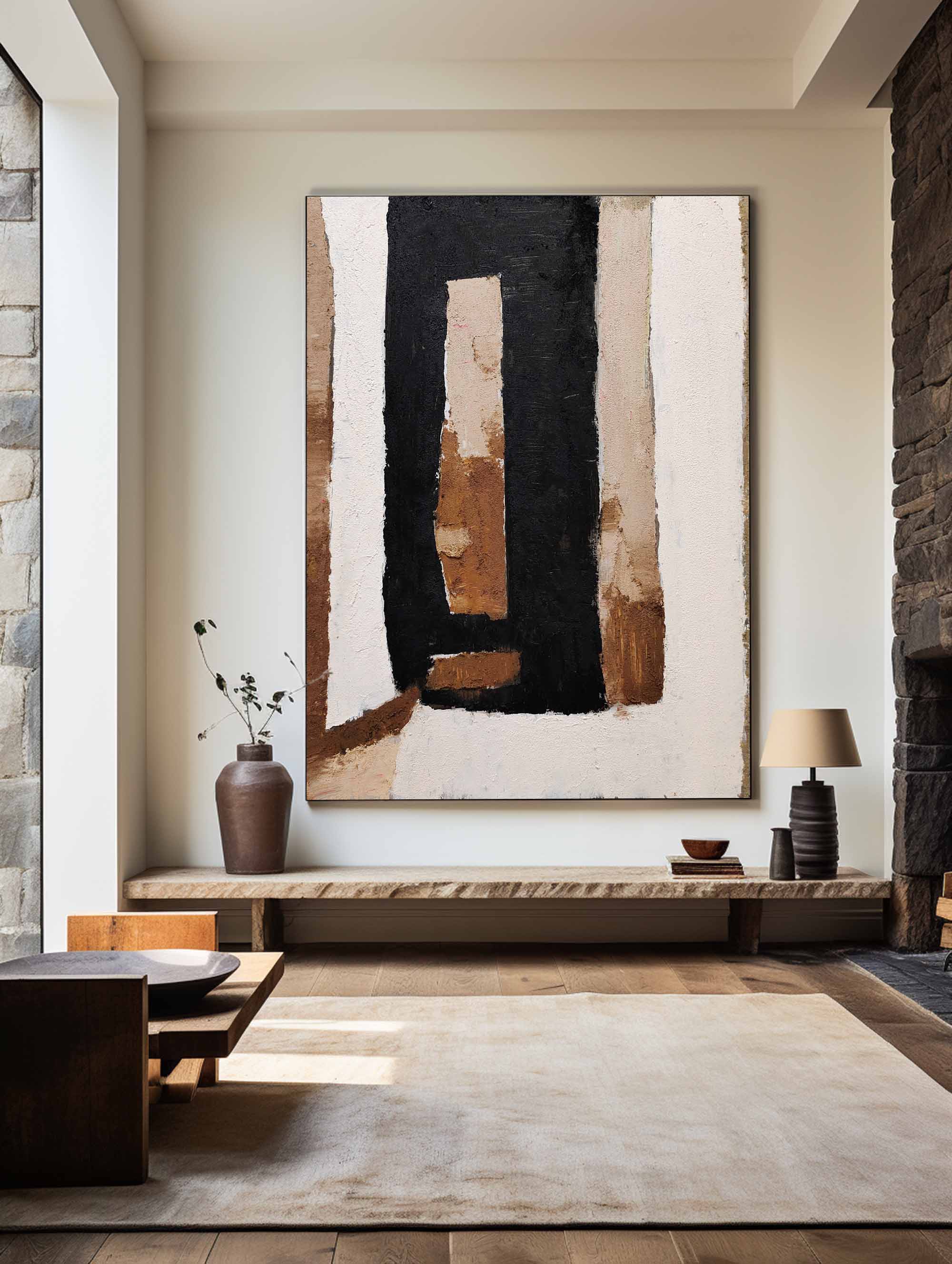 Earthy Geometric Abstract Painting