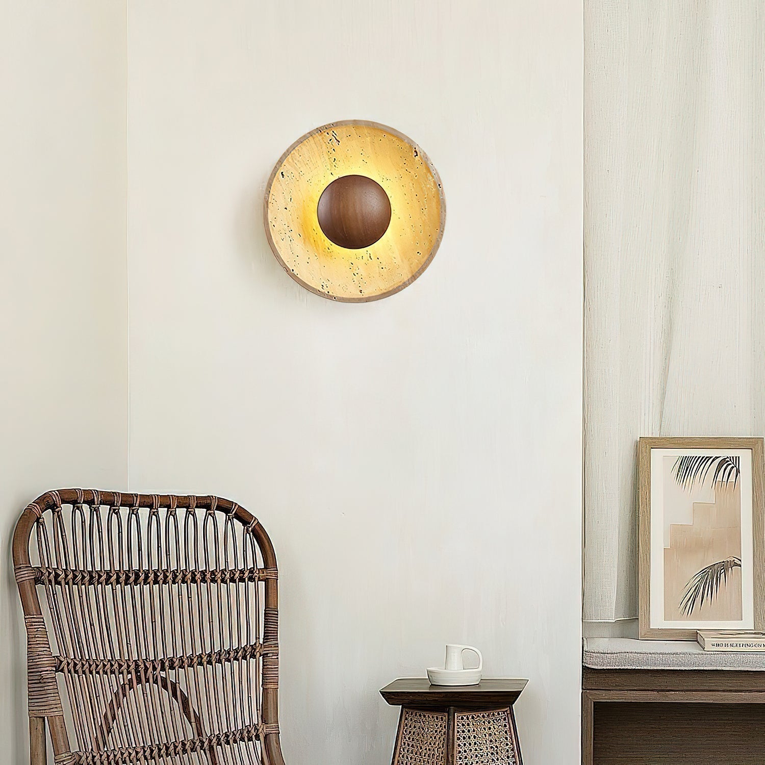 Aveny Wall Light Sun in Travertine - 3