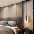 Doria Modern LED Pendant Light Black/White Metal Living Room