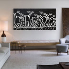 Keith Haring Dancing Figures Pop Art Painting