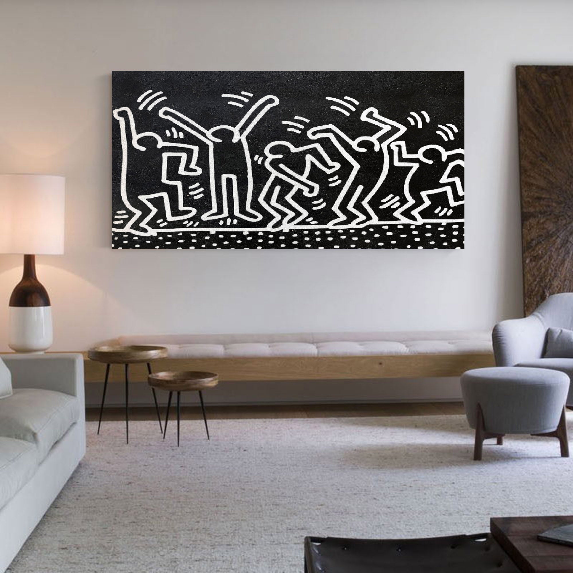 Keith Haring Dancing Figures Pop Art Painting
