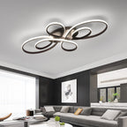 Brisa Modern LED Multi Rings Flush Mount Ceiling Light, Brown/White