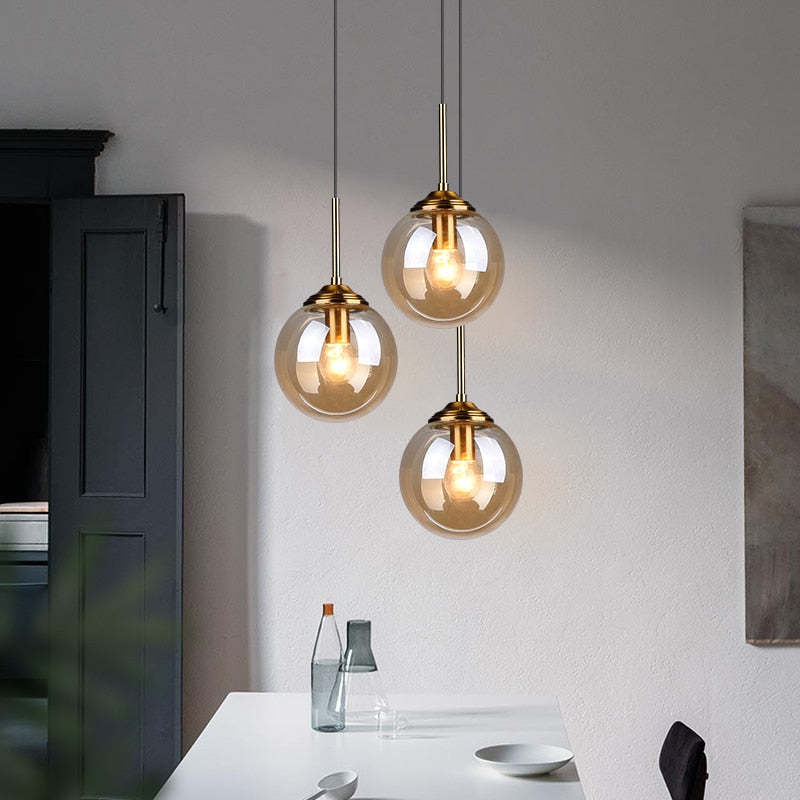 Valentina Designer Bubble Glass Pendant Light, Smoke/Clear/Amber
