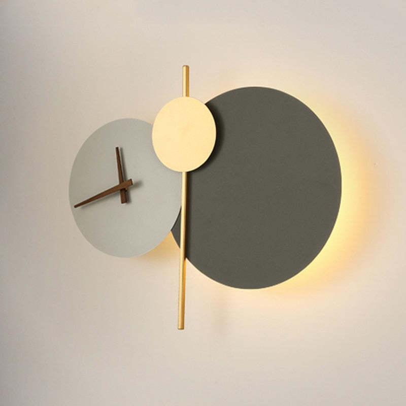 Arisha Modern Clock Metal Painted Wall Light LED Light Bedroom