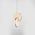 Arisha Pendant Light, Disc, Gold/Silver