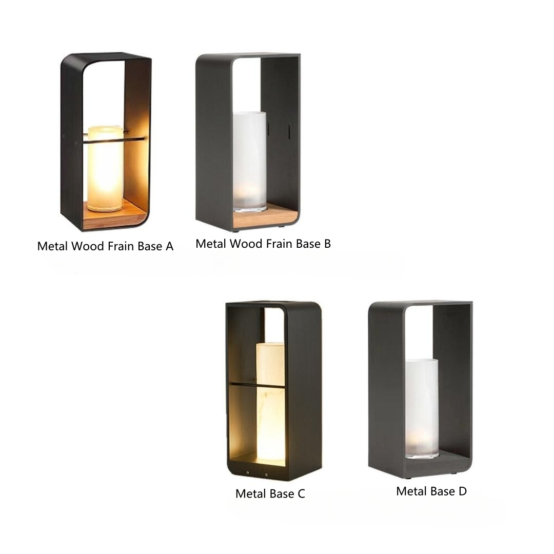 Ray Minimalist Cuboid Candle Solar Outdoor Floor Lamp Black