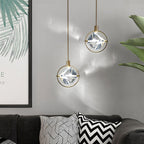 Kristy Modern Luxury Geometry Metal/Crystal Pendant Light, Gold