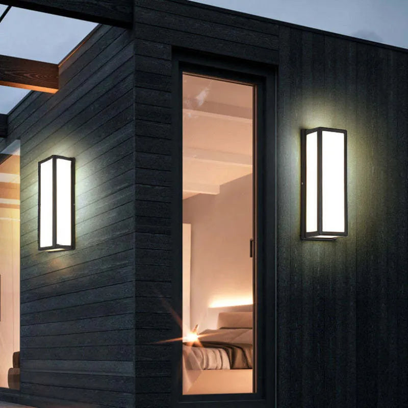 Linae Modern Waterproof Metal Cross Outdoor Wall Lamp, Black