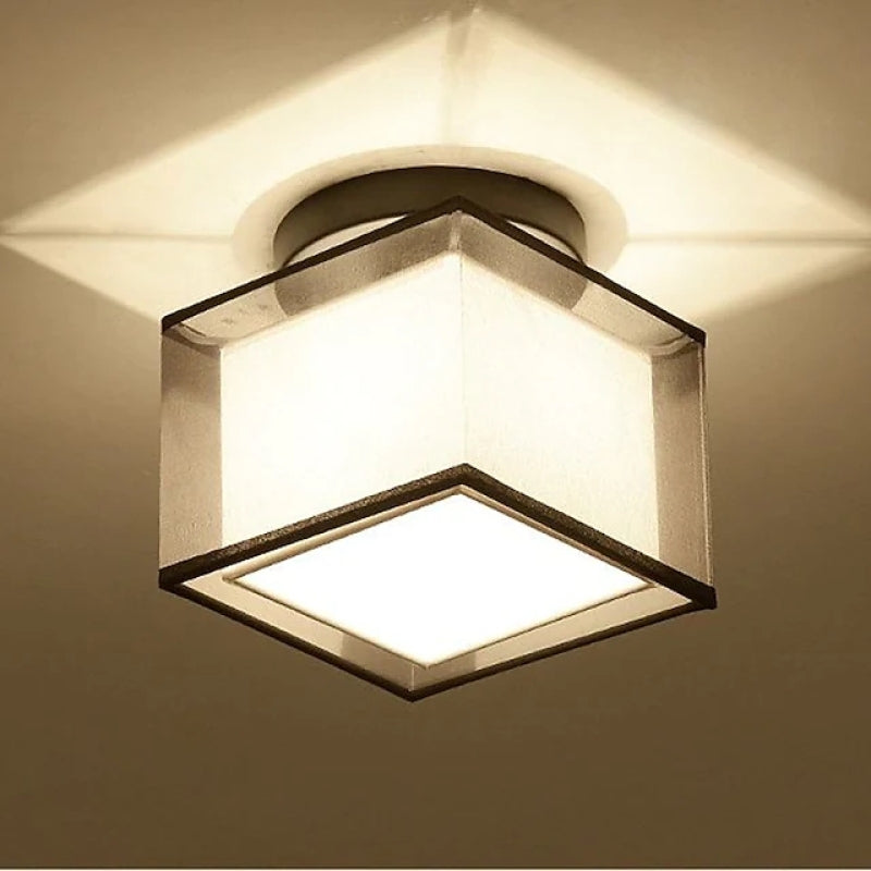 Arisha Modern Metal & Fabric Flush Mount Ceiling Light, 2 Style