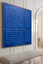 Textured Indigo Blue Dot Relief Painting