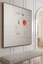 Minimalist Geometric Bas-Relief Painting