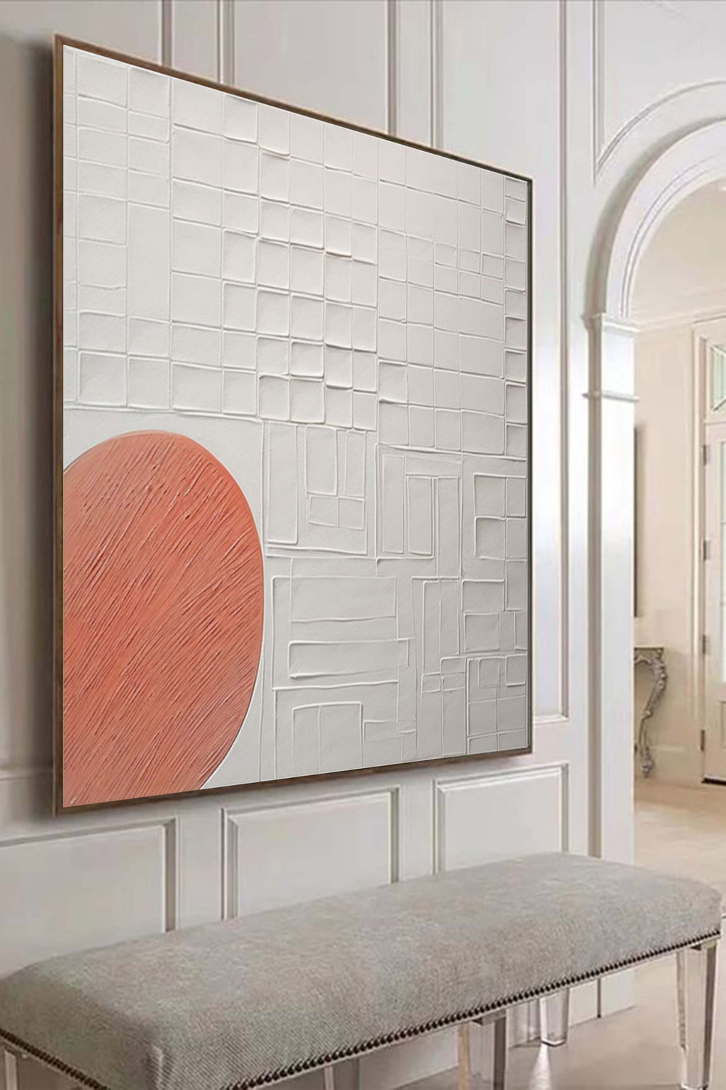 Textured Geometric Sunrise Abstract Painting