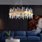 Kristy Modern Crystal Ring Chandelier Black&Gold